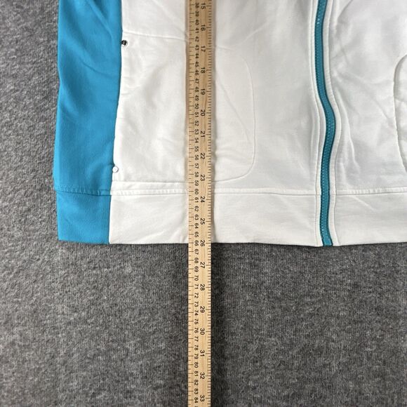 Lauren Active Ralph Lauren Track Jacket Womens Sz 2X 3/4 Sleeve White Teal - Picture 10 of 10